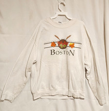 1990s Boston Massachusetts Fall Autumn Sweatshirt Size Medium Vintage