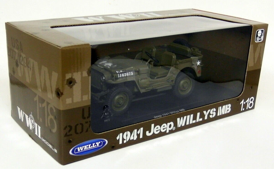 Welly 1/18 - Jeep Willy's Military Vehicle Top Down 1941 - Diecast model car - Image 2 of 4