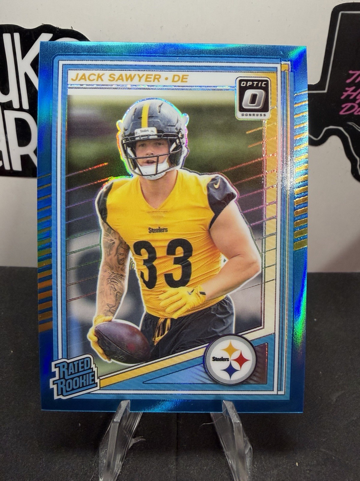 2025 Panini Donruss Optic - Rated Rookie Jack Sawyer #220 Neon Blue /399 (RC)
