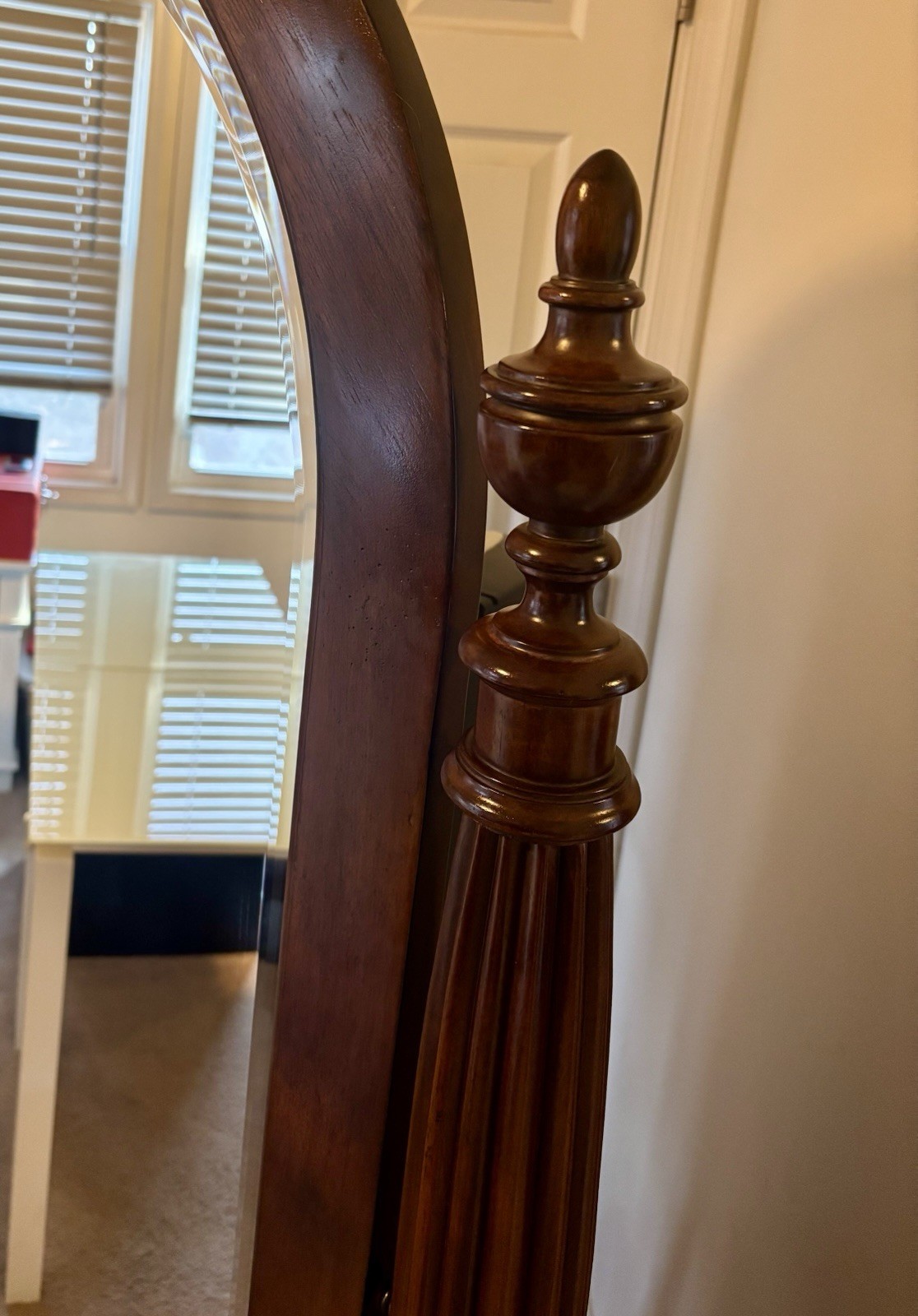 Bernhardt Mahogany Wood Free-standing Cheval Mirror