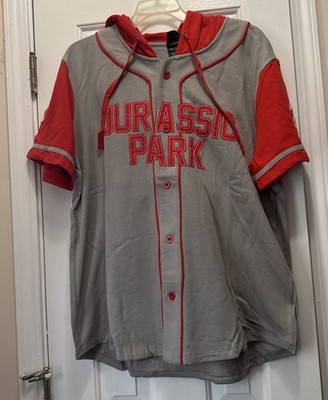 Jurassic Park Baseball Jersey Adult XL Hooded Button Up Our Universe Hot Topic
