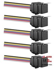 5PCS 80/60 Ampere 12 V DC Car Relay with 5-Pin Wiring Harness Connector, 5PIN