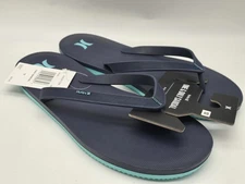size 13 HURLEY One and Only Breakwater Flip Flop Sandals Thong Mens blue/torquis