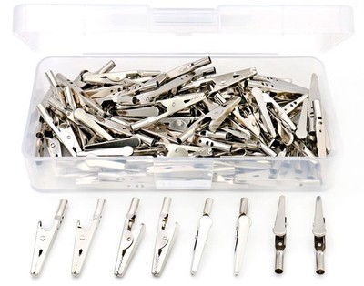 Steel Alligator Clips 100 PCS 2 Inch 51mm Crocodile Clamps Silver Nickel