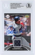 Carlton Fisk White Sox Signed 2007 Upper Deck Sweet Spot Classic CM-CF2 BAS Card