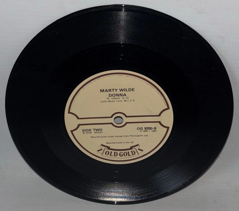 Marty Wilde - Endless Sleep - 1982 Vinyl 7" Single - Old Gold OG 9250 - Image 3 of 3