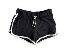 Old Navy M 8 Dolphin-Hem Cheer Shorts for Girls in Black White Drawstring