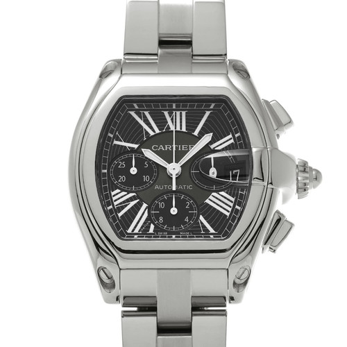CARTIER Roadster Chronograph W62020X6 Black Men's Used Watch #41021