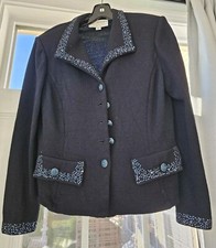STUNNING Black St. John Evening By Marie Gray Jacket Size 8 and Skirt Size 10