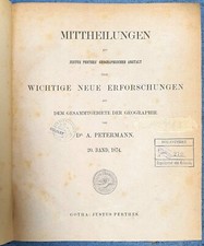 1874 Dr.Petermann's Mittheilungen Band 20 Geographie Illustrierte Antik Buch 