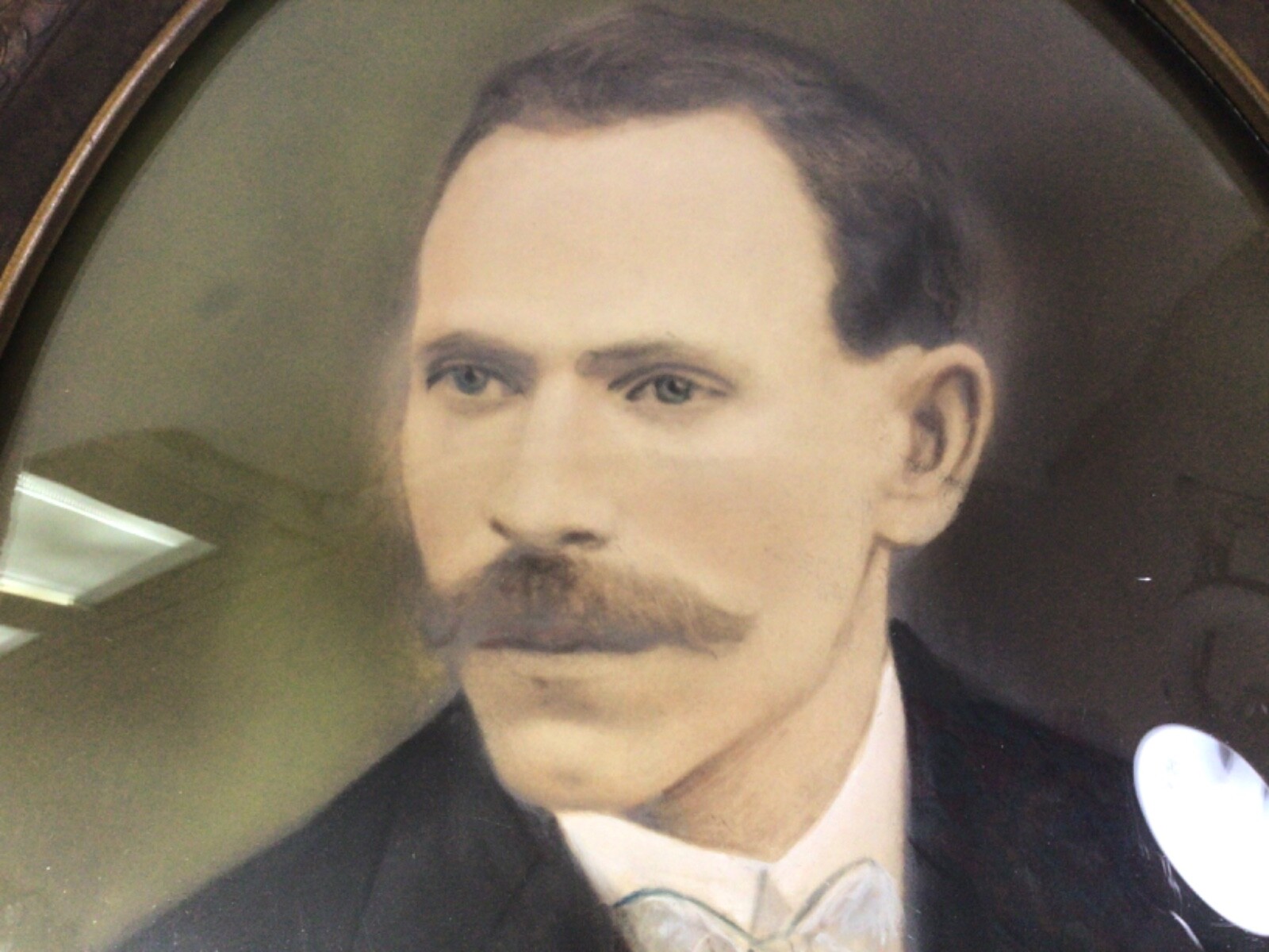 antique-bubble-glass-picture-frame-convex-portrait-young-man-ebay