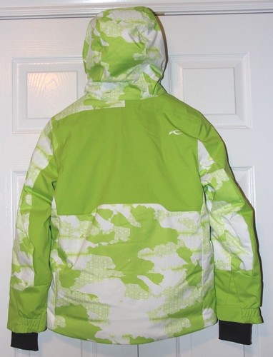 KJUS Boys Engineered Ski Jacket - Size 152 (US 12) - White / Lime Green - NEW - Picture 5 of 11