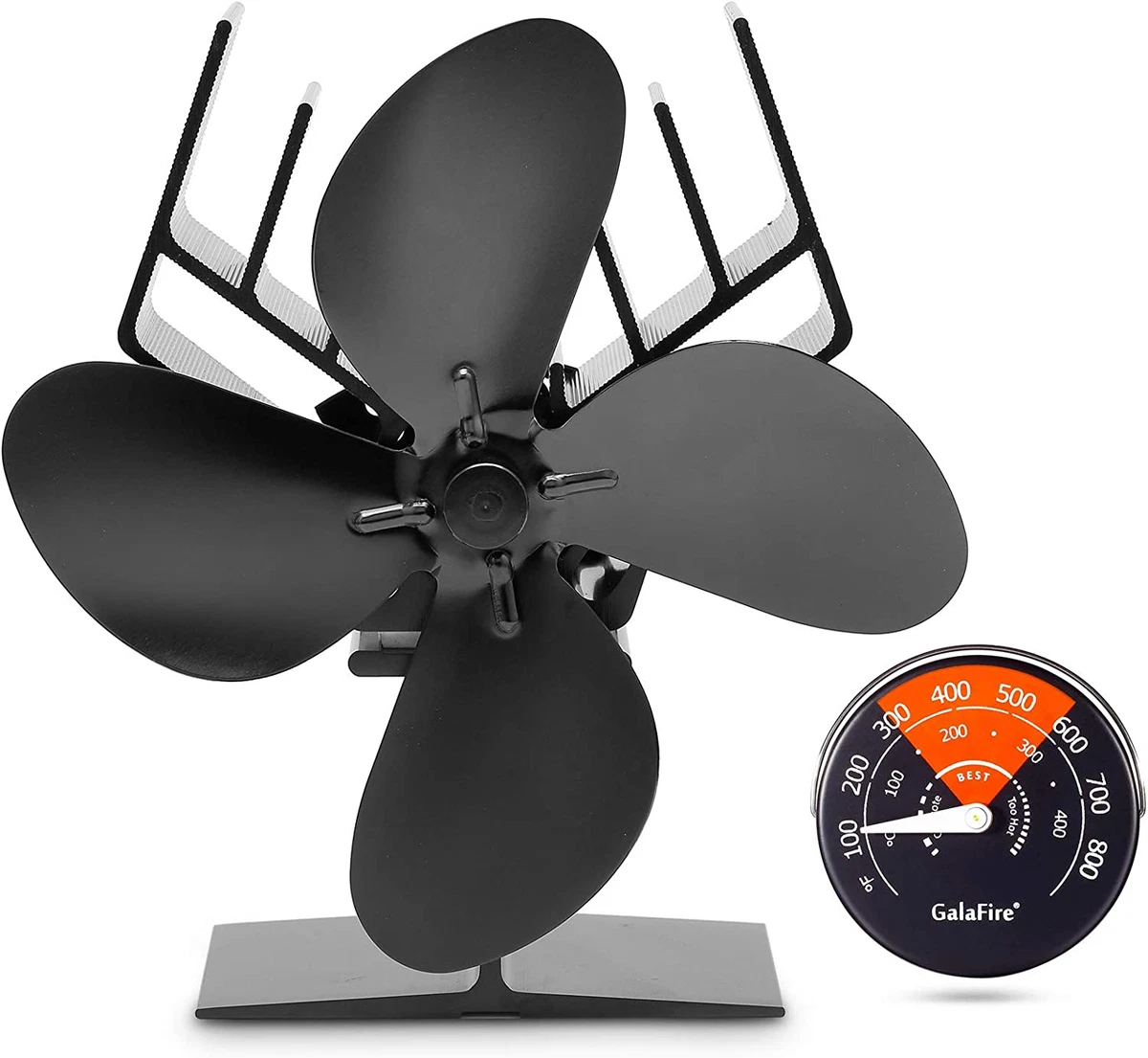 GALAFIRE [ 2 Years Eco Wood Stove Fan Heat Powered 4 Blade Log Burner Fan  Heat D | eBay