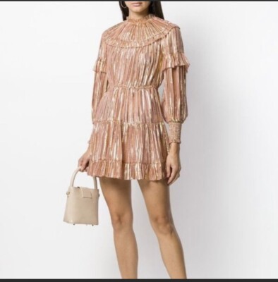 ulla jojnson Averil rose and gold mini dress | eBay