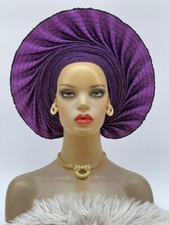 Aso-Oke African Headtie Auto Gele, Headgear.