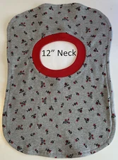 Bib 12" Neck Pull Over Head T-Shirt Special Needs Drool cotton polyester blend