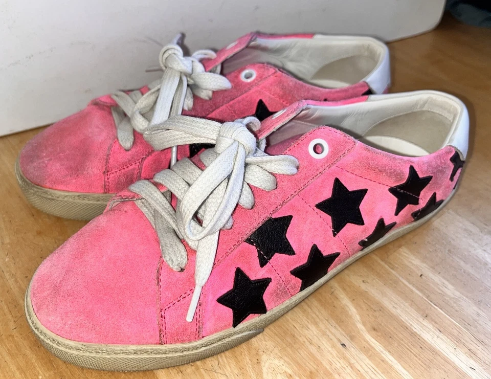 Zapatillas Saint Laurent Court Classic SL-06 Fucsia Star Lavado Sucio Gamuza 37/US 7 Foto 4 de 4