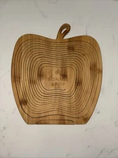 Bonnie and Pop Bamboo 3-D Apple Shaped Collapsible Basket Charcuterie Board
