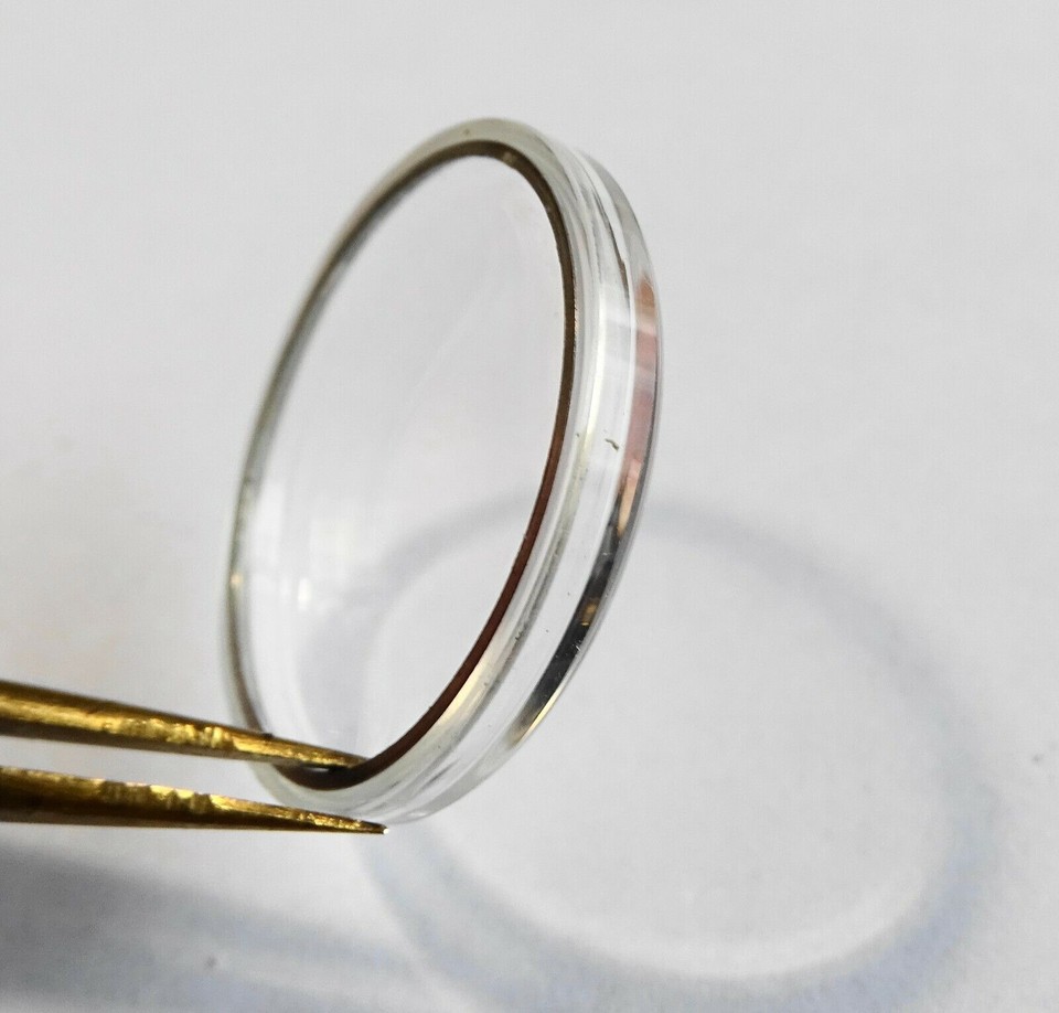 VERRE MONTRE FRETTE DIAMETRE 31.7 mm BAGUE CHROMEE