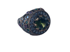 Custom 925 Sterling Silver Ring with a Semiprecious Aventurine Stone for Women