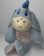 Disney Baby Eeyore Plush Lovey Rattle Crinkle Ear 12" Pastel Velour Donkey Pooh