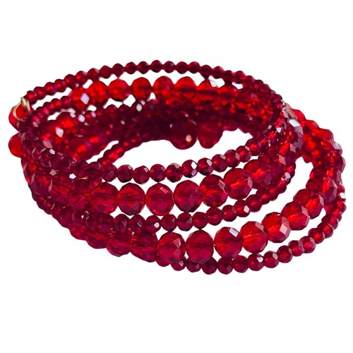 vtg-red-austrian-crystal-wrap-bracelet-beaded-multi-use-5-rows-high-end