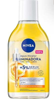 NIVEA AGUA MICELAR ILUMINADORA/MICELLAR WATER/400ML/VITAMIN C/REMOVES WATERPROOF