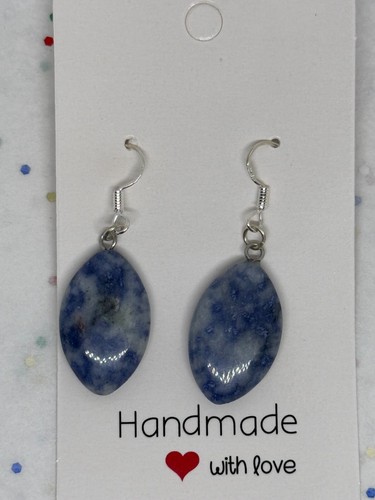 Sodalite Tanzanite Gemstone Heart Pendant Jewelry 925 & Gemstone Earring Set - Picture 4 of 14