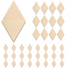 Diamond Bulk Unfinished Wood Cutout Shape 1/2"-4" 25, 50, 100 Qty 1/8" Hobby