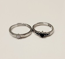 ANGELS and DEMONS Couple Rings Matching Couples Adjustable Wings Promise Rings