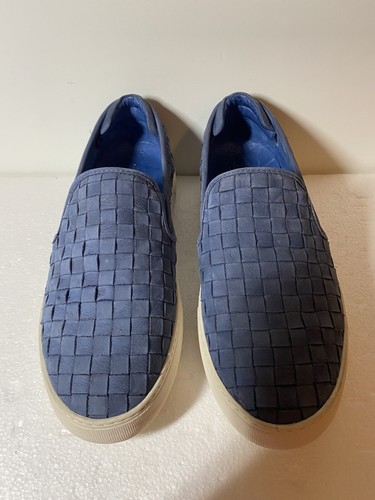 J Slides Blue Shoes Womens size 8 Basket Weave Suede Leather Slip on - Picture 3 of 6