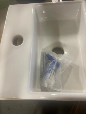 Linea 13'' x 11.2'' Quarelo Bathroom Sink in White Faucet Hole Option