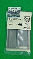 Grandt Line On3 #3604 DURANGO STATION DOORS W/ FRAME AND TRANSOM - More Below
