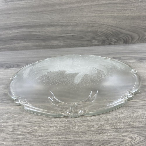Plato de servir de vidrio navideño vintage plato de campana festivo transparente - Imagen 5 de 8