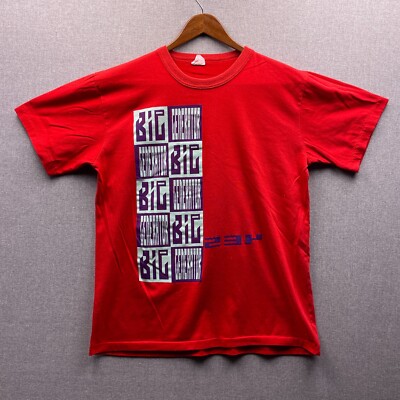 Vtg Yes Bic Generator Album 1987 Mens M Music Tour Concert 80's Red Tee Shirt