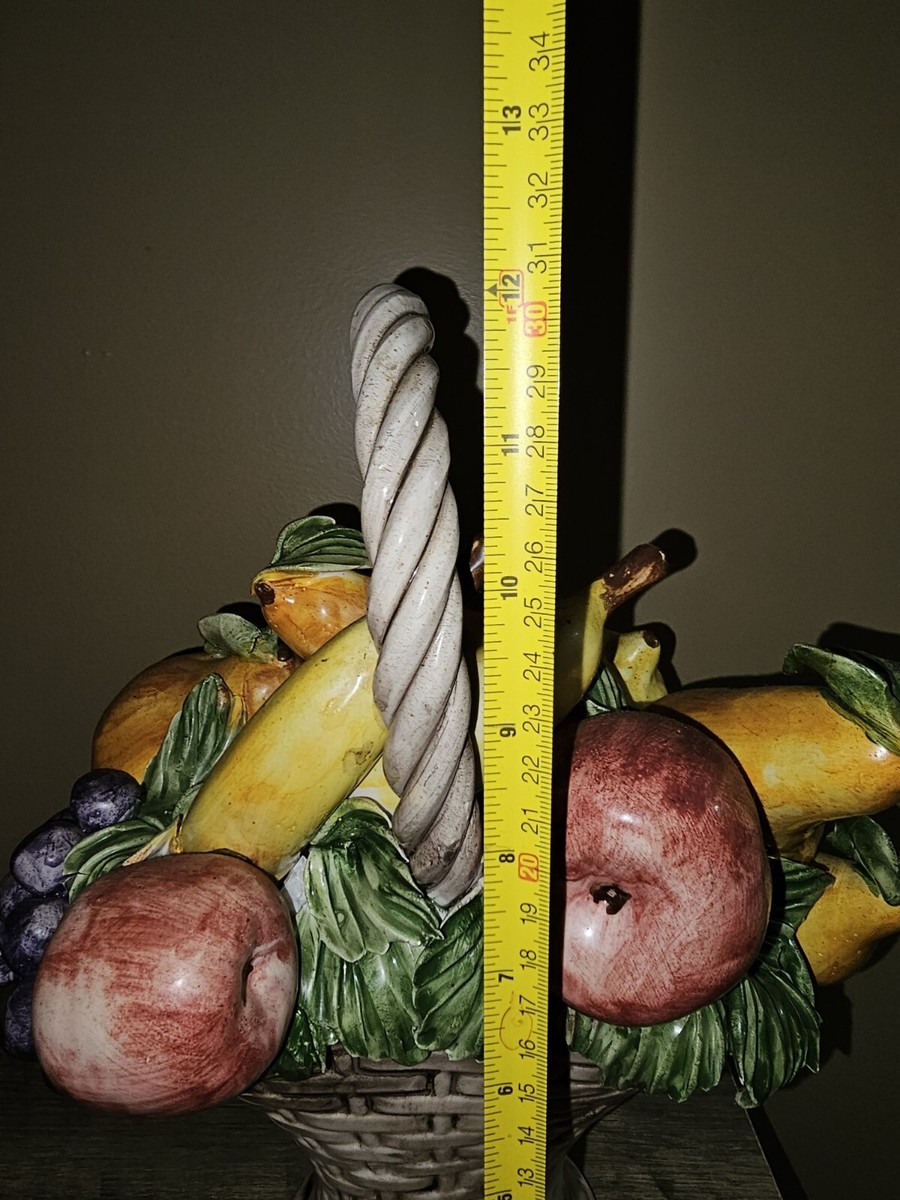 Intricate Vintage N Capodimonte Fruit Basket made in italy