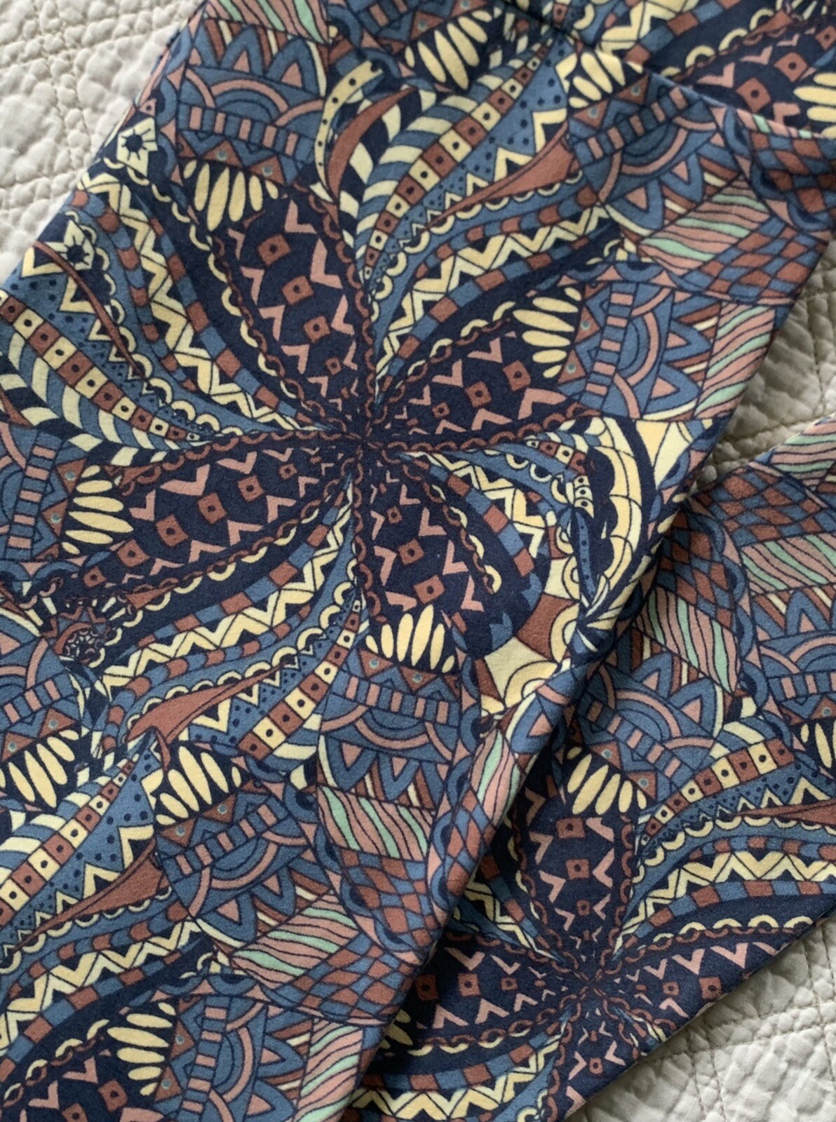 Lularoe Leggings OS Blue Cream Pink Mauve Aztec Pinwheel Mosaic ...