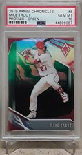 2019 Panini Chronicles Phoenix MIKE TROUT Green /50 PSA 10