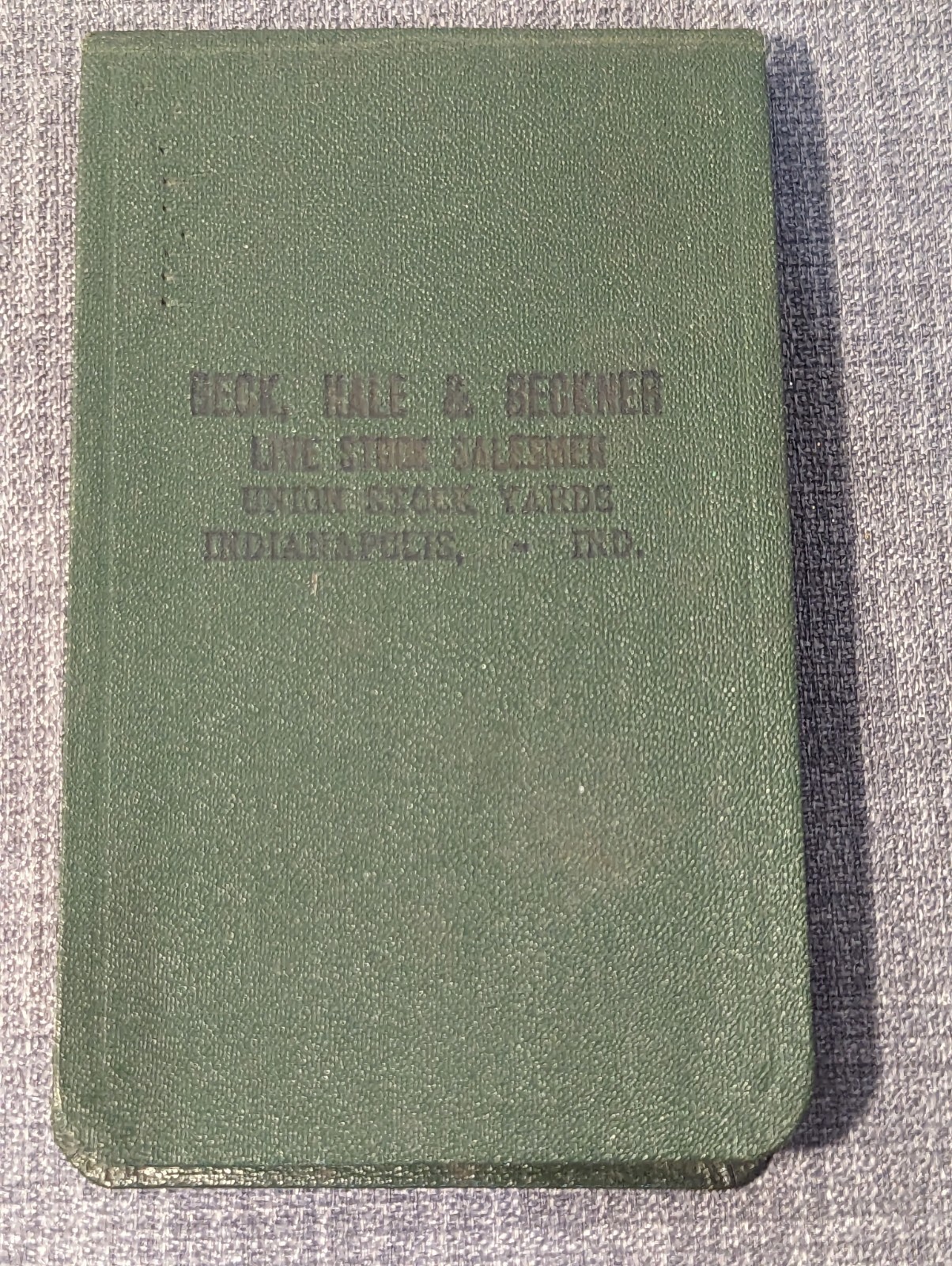 Beck Hale & Beckner Livestock Salesmen Pocket Note Pad & Transaction  Ledger.