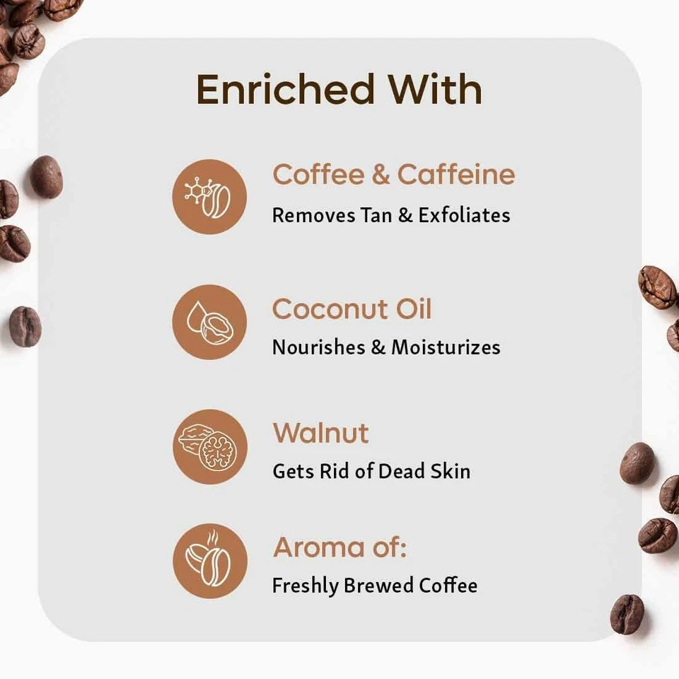 mCaffeine Exfoliating Coffee Face & Body Scrub Combo For Tan Removal | For Women - Image 3 of 4