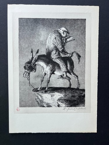A. Paul Weber Der Eselsreiter Lithographie - signiert - Antiquariat 11 / 1971 - Bild 2 von 8
