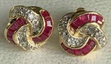 2 CT Baguette Lab-Created Red Ruby Elegant Stud Earrings 14k Yellow Gold Plated