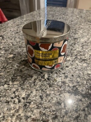 Bath Body Works Candle THANKSGIVING CELEBRATION Scented 3-wick Jar Wax