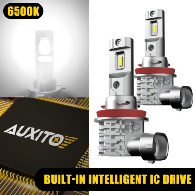 2x 20000LM AUXITO H11 H8 H9 LED Headlight Bulbs Kit Low Beam 6500K Super Bright