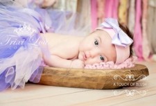 Lavender  Baby Pink Newborn Baby Tutu  Headband Photo Shoot Prop 0-6 Months