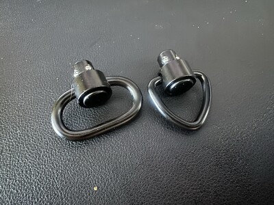 PAIR QD Quick Detach Sling Swivel Push Button Black