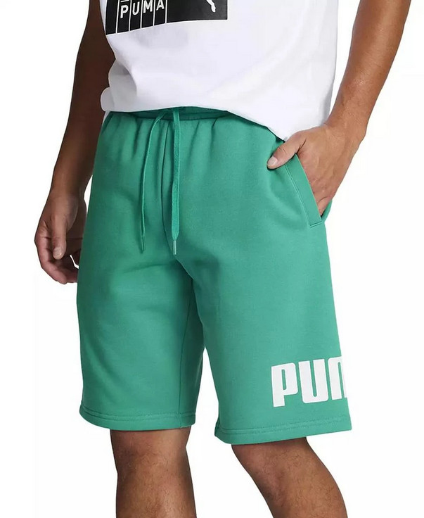 Мужские флисовые шорты с логотипом PUMA 10 Искрящийся зеленый Средний 3990₽