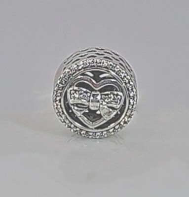 Pandora S925 Silver Sparkling Loving Ties Pave CZ Charm Bead 792146CZ