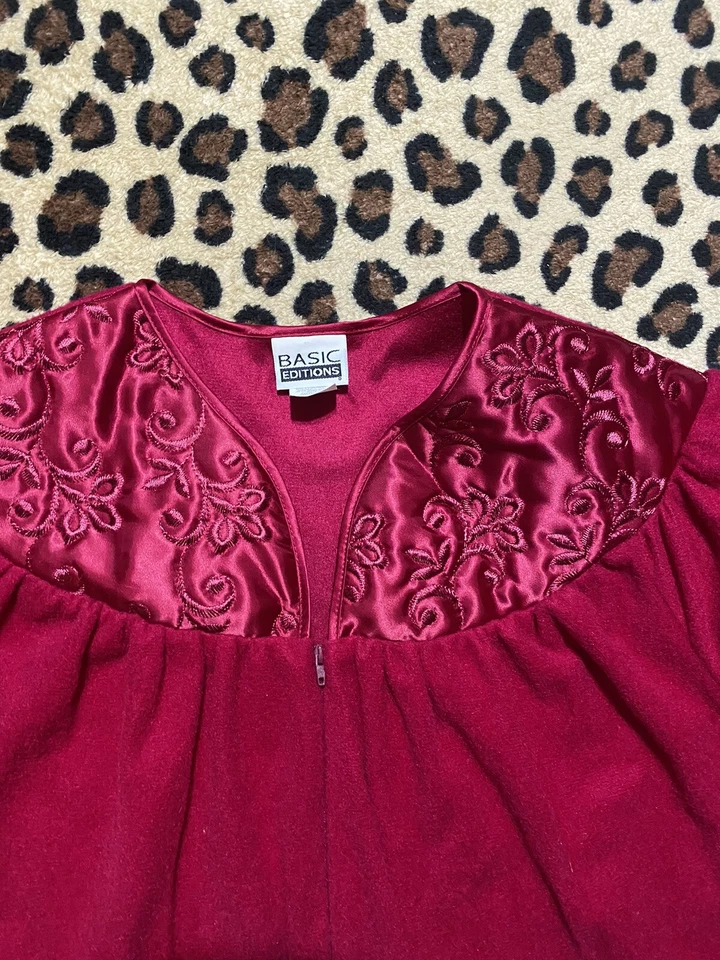 EDICIONES BÁSICAS Para Mujer Talla Mediana Bata Vestido de Salón Vestido de Casa Magenta Foto 4 de 4