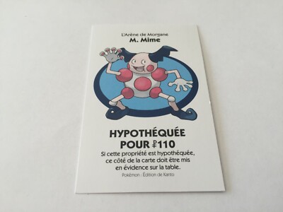 Carte "L'Arène De Morgane M. Mime" Pour Monopoly Édition Pokémon Kanto - Occasion